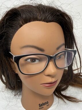 Michele Jennifer Eyeglasses Black White Cat Eye Frames 52-16-140